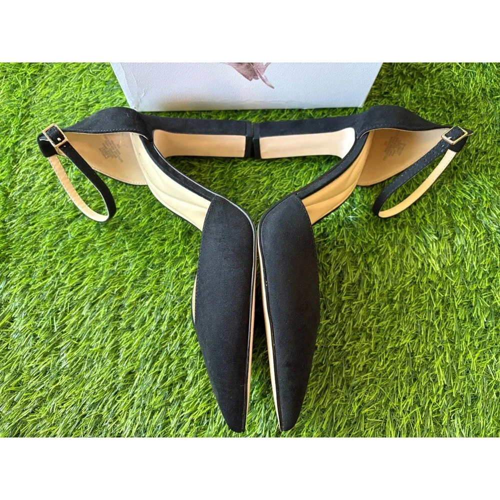 Jessica Simpson Kellow Black Microsuede Block Heel D'Orsay Pumps 9.5M